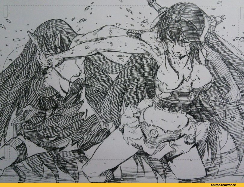 battleship hime, Kantai Collection, Nagato (Kantai Collection), kojima takeshi, Monochrome (Anime), Anime Art, Anime