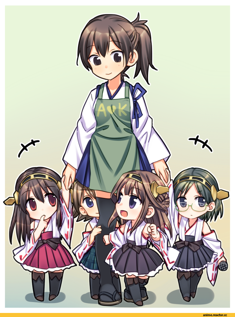 yuuke keisuke, Anime Art, Kaga (Kantai Collection), Kantai Collection, Kongou (Kantai Collection), hiei (kantai collection), Haruna (Kantai Collection), Kirishima (Kantai Collection), Anime