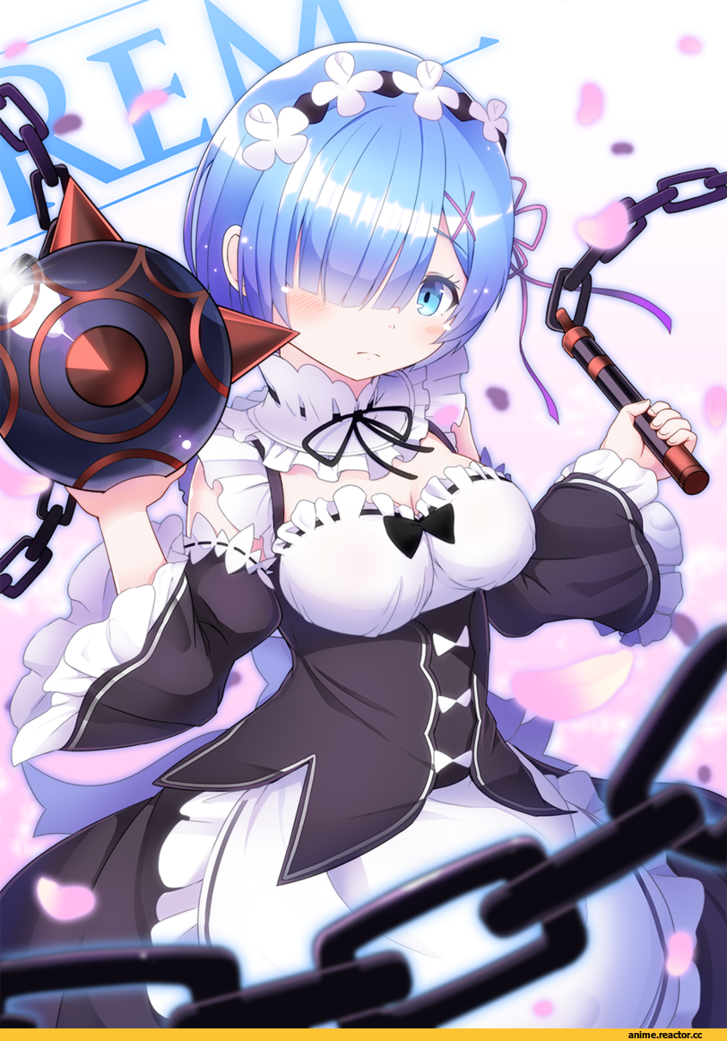 Re Zero Kara Hajimeru Isekai Seikatsu, Rem (re zero), qixi cui xing, Anime Art, Опасные Няшки, Anime Няши, Large Breasts (Anime), Maid, Anime