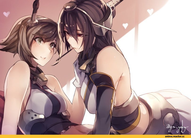 Kyouya (Mukuro238), Anime Art, nagato, Kantai Collection, Mutsu, Shoujo Ai, Pocky, Anime