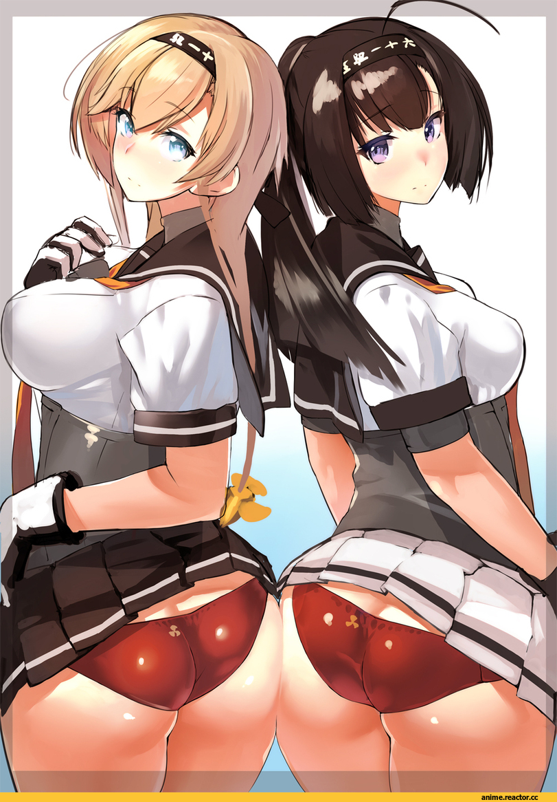 wamwam, Akizuki (Kantai Collection), Kantai Collection, Teruzuki (Kantai Collection), oshiri, Anime Ero, Adult pantsu, Anime