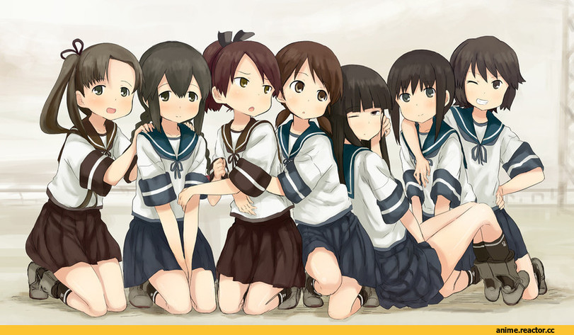 Ayanami (Kantai Collection), Kantai Collection, Fubuki (Kantai Collection), Hatsuyuki (Kantai Collection), Isonami (Kantai Collection), Miyuki (Kantai Collection), Shikinami (Kantai Collection), Shirayuki (kantai collection), Аниме арт, abe kanari, Anime