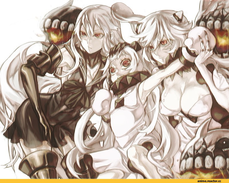 Aircraft Carrier Oni, Kantai Collection, Midway Hime, Northern Ocean Hime, Аниме арт, yamacyu, Anime