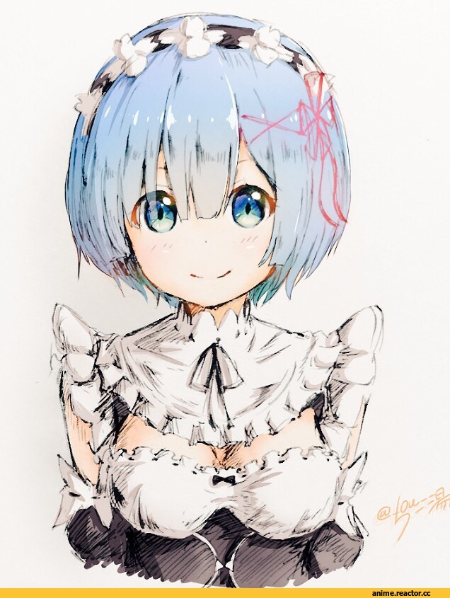 Re Zero Kara Hajimeru Isekai Seikatsu, Rem (re zero), ra-yu, Anime Art, Maid, Large Breasts (Anime), Anime
