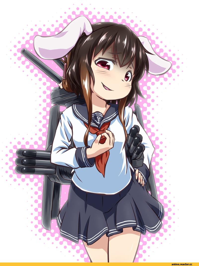 Inaba Tewi, Touhou Project, Kantai Collection, crossover, kusaba, Anime Art, Inazuma (Kantai Collection), Anime