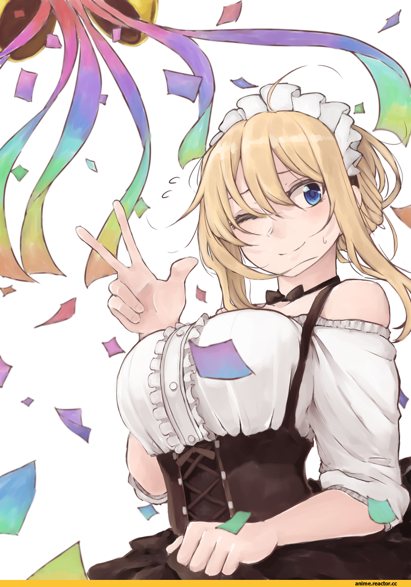 rucchiifu, AO, Anime Art, Maid, kinpatsu-chan (rucchiifu), Anime