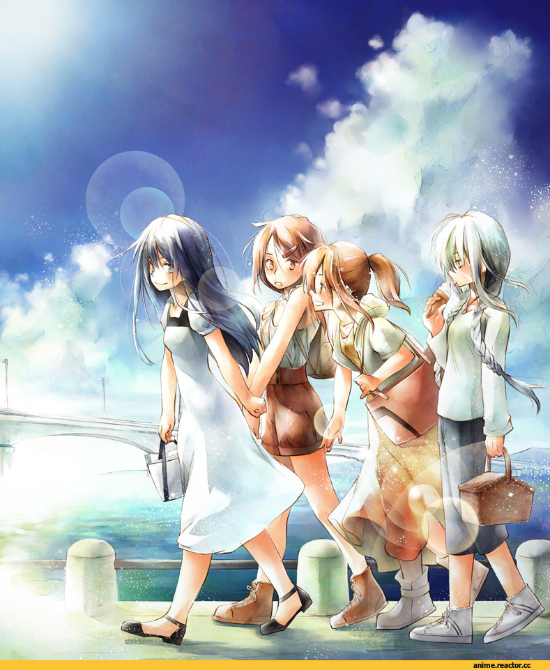 Kantai Collection, Hibiki (Kantai Collection), Ikazuchi, Inazuma (Kantai Collection), Akatsuki, Anime Art, hinoru saikusa, Anime