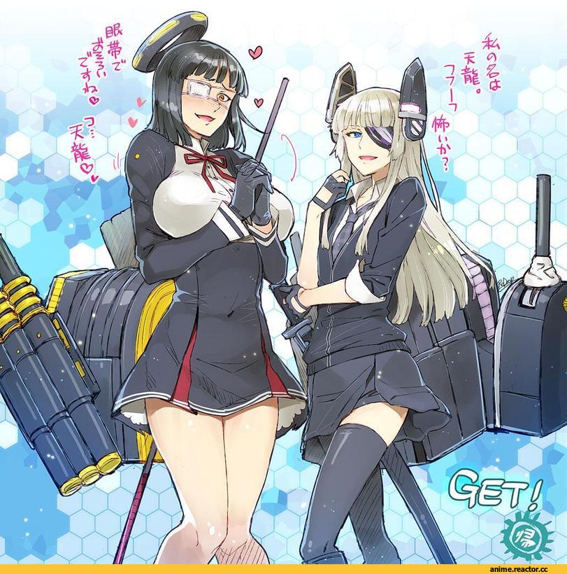 koko hekmatyar, valmet (sofia valmer), Redrop, Anime Art, tenryuu (kantai collection), Kantai Collection, tatsuta (kantai collection), crossover, Jormungand, Anime