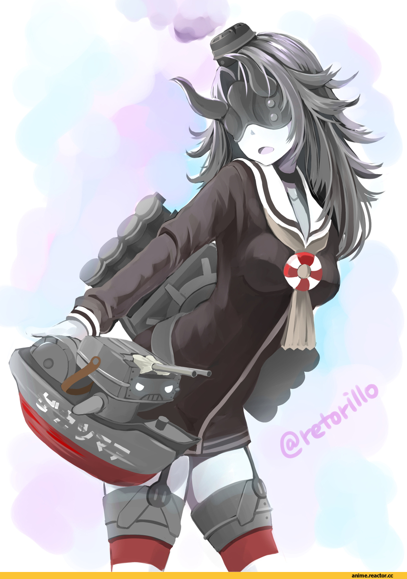 Light Cruiser Hime, Kantai Collection, retorillo, crossover, Amatsukaze (Kantai Collection), Anime