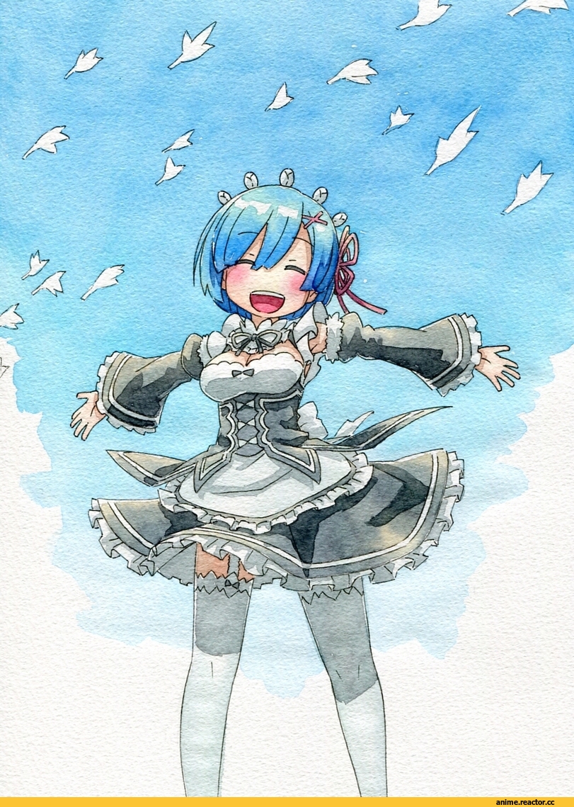 Re Zero Kara Hajimeru Isekai Seikatsu, Rem (re zero), Kawachi Koorogi, Anime Art, Maid, Anime