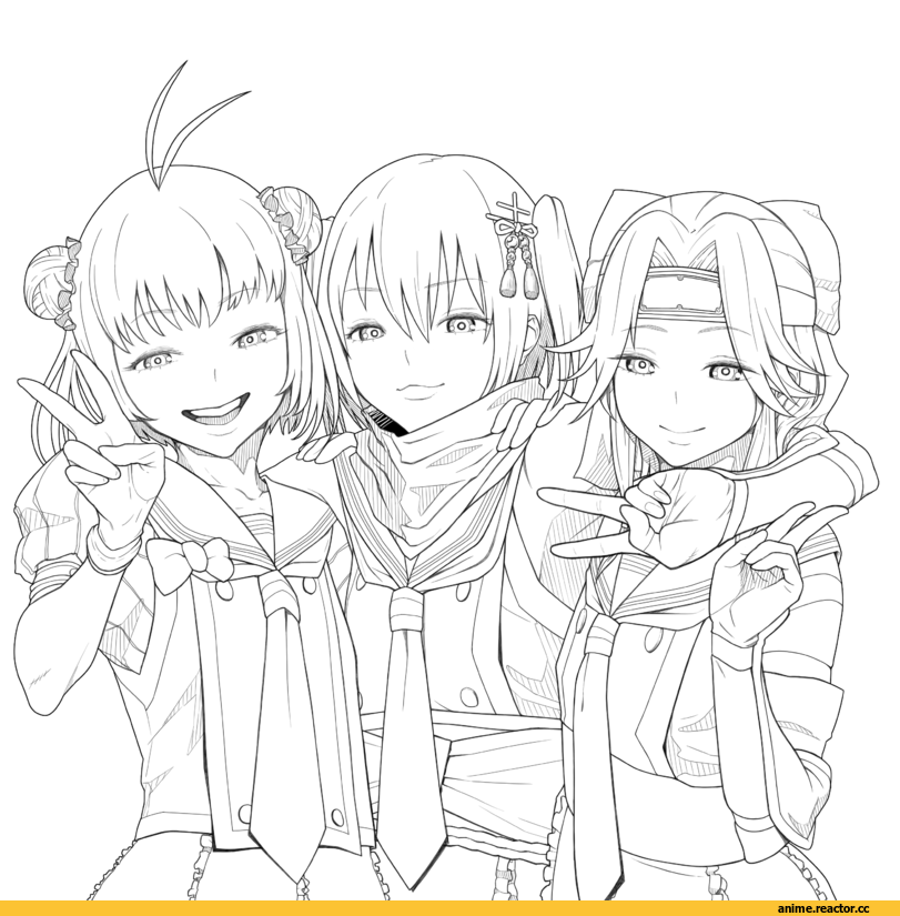 Kantai Collection, Jintsuu (Kantai Collection), Naka (Kantai Collection), Sendai (Kantai Collection), Anime Art, Monochrome (Anime), tocky, Anime