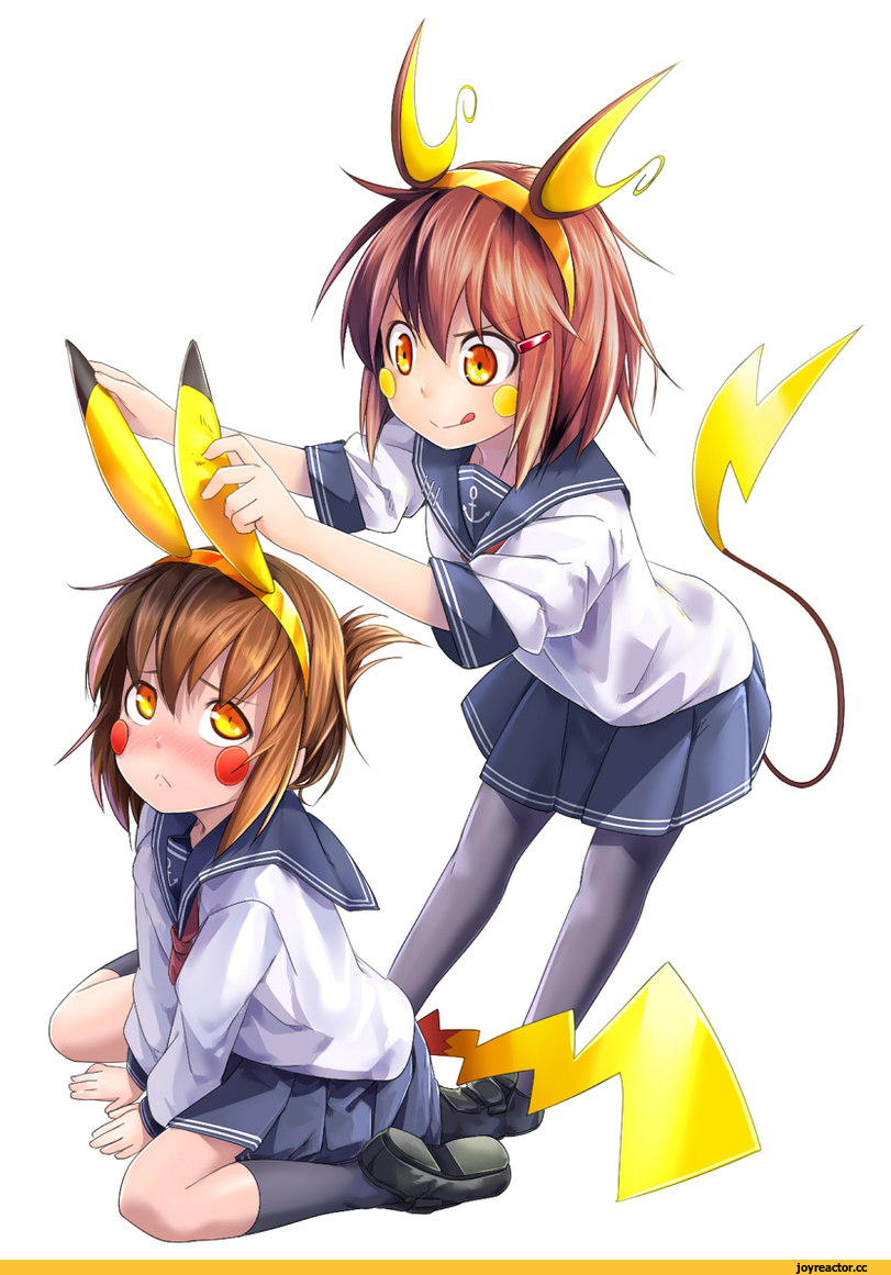Inazuma (Kantai Collection), Kantai Collection, Ikazuchi, Anime Art, akama zenta, crossover, Pokémon, фэндомы, Anime