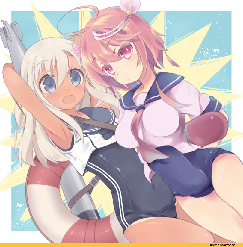 Anime Art, oluha, Kantai Collection, Ro-500 (Kantai Collection), i-58 (kantai collection), Anime