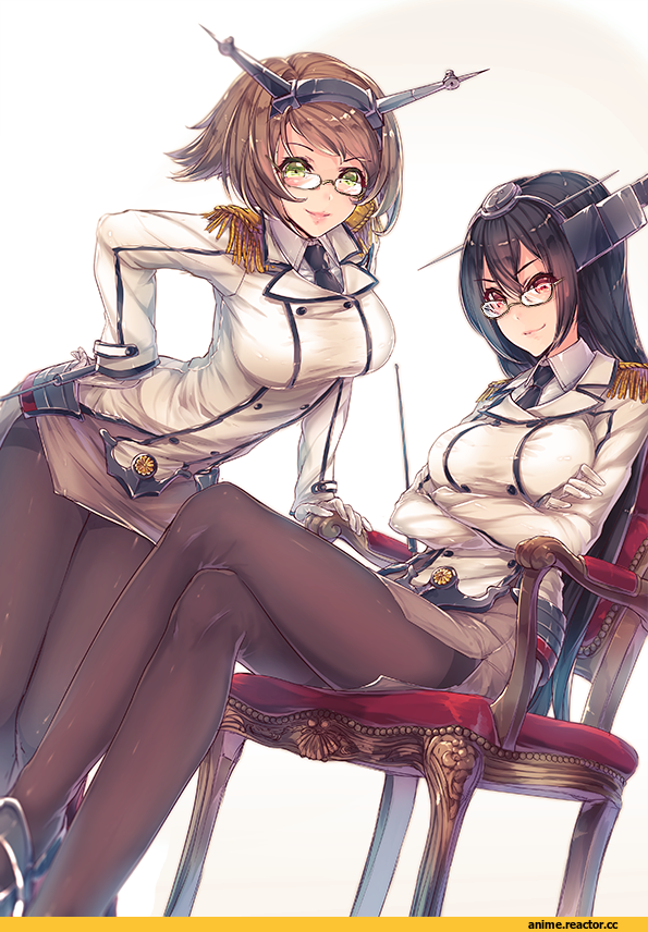 Nagato (Kantai Collection), Kantai Collection, Mutsu (Kantai Collection), Anime Art, Megane, kyara36, Anime