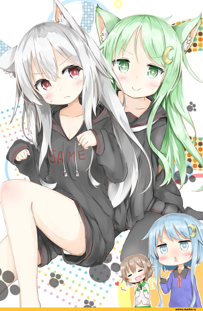 Mutsuki (Kantai Collection), Kantai Collection, Kikuzuki, Nagatsuki, Yayoi (Kantai Collection), Anime Art, shibainu kisetsu, Animal Ears, neko, Anime