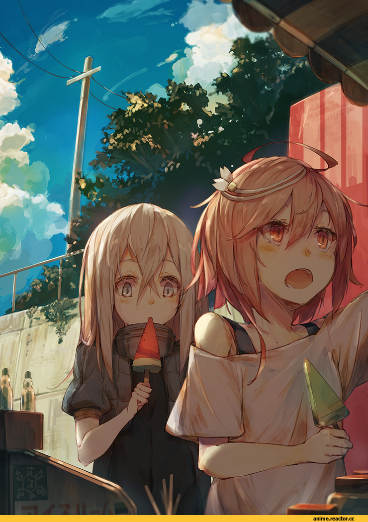 Kantai Collection, i-58 (kantai collection), U-511 (Kantai Collection), Anime Art, amoranorem, Anime
