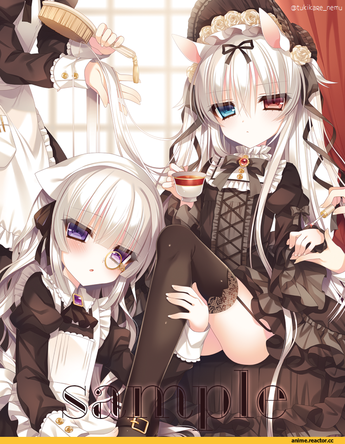 Anime Original, Anime Art, rolo noir, yves astroel, tsukikage nemu, Animal Ears, Maid, Anime