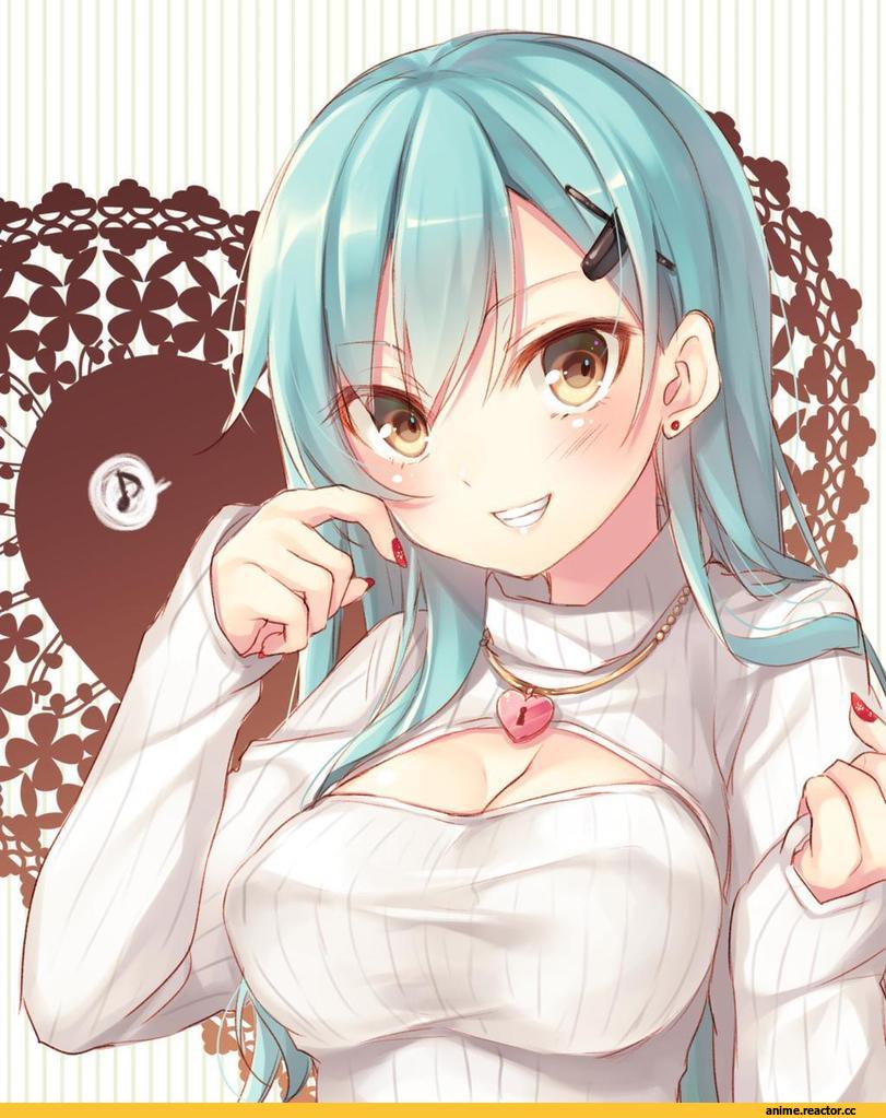 Suzuya (Kantai Collection), Kantai Collection, Anime Art, Toosaka Asagi, Open-Chest Sweater, Anime
