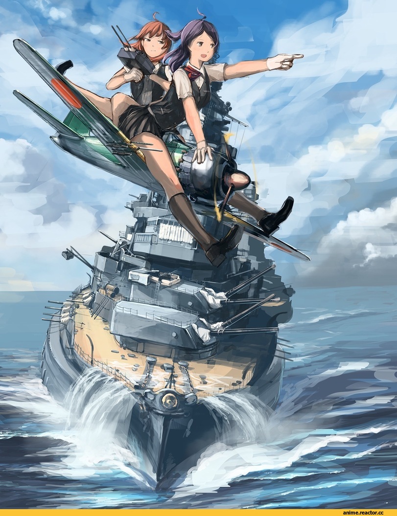 Kantai Collection, Arashi (Kantai Collection), Hagikaze (Kantai Collection), doraxi, Anime