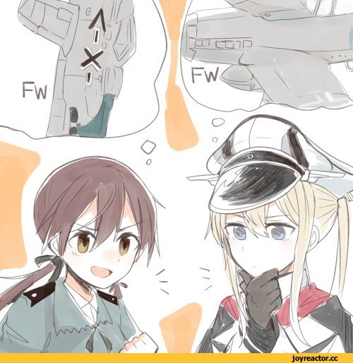 Strike Witches, Gertrud Barkhorn, graf zeppelin (kantai collection), Kantai Collection, itomugi-kun, Anime Art, crossover, Anime