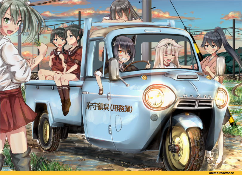 haguro (kantai collection), Kantai Collection, Houshou (Kantai Collection), Mikuma (Kantai Collection), Mogami (Kantai Collection), tenryuu (kantai collection), yuudachi (kantai collection), Zuikaku (Kantai Collection), Ichikawa Feesu, Anime Art, Anime