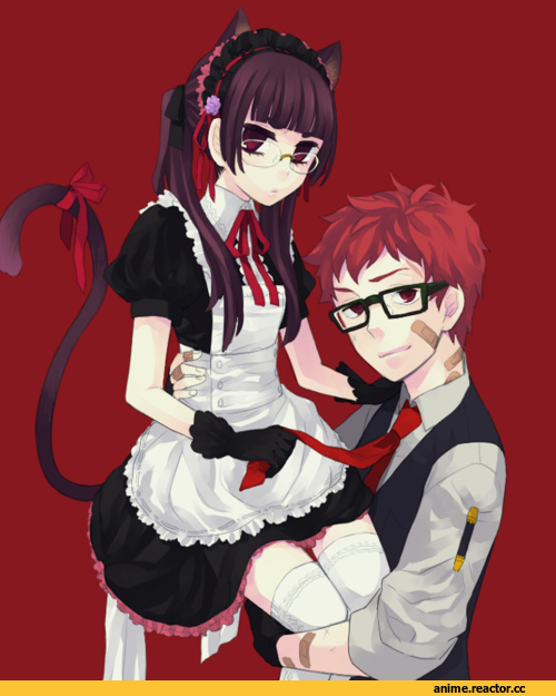 Izumo Kamiki, shima renzou, Megane, Animal Ears, Maid, Ao no Exorcist, Anime Art, Anime