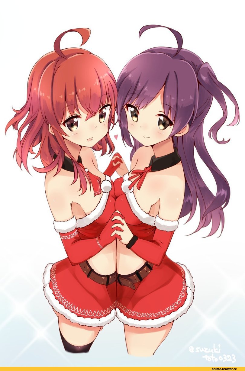 Shoujo Ai, Arashi (Kantai Collection), Kantai Collection, Hagikaze (Kantai Collection), suzuki toto, Anime Art, Anime Christmas, Anime