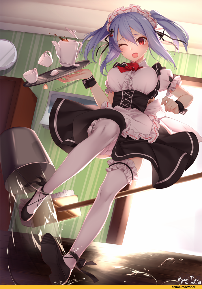 Warship Girls R, prinz eugen (Warship Girls R), kyuri (405966795), Maid, Anime
