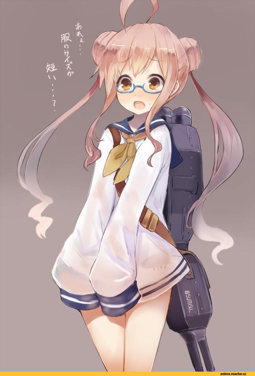 Makigumo, Kantai Collection, Anime Art, Megane, Sumisu (Mondo), Anime