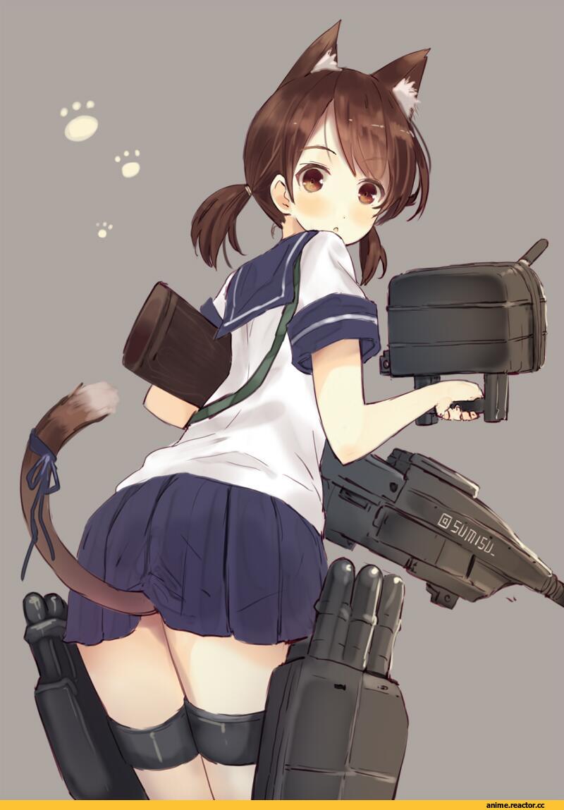 Shirayuki (kantai collection), Kantai Collection, Anime Art, neko, Animal Ears, Sumisu (Mondo), Anime
