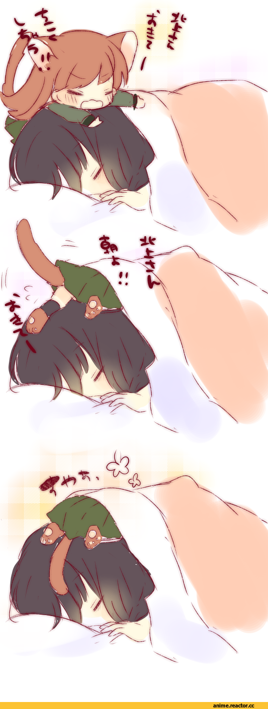 ppppa, Anime Art, Kitakami (Kantai Collection), Kantai Collection, Ooi (Kantai Collection), nekomimi, Animal Ears, chibi, Anime