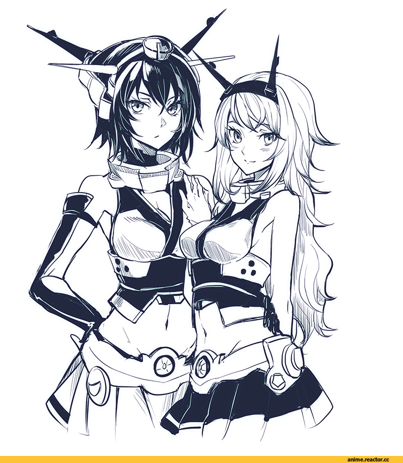 Nagato (Kantai Collection), Kantai Collection, Mutsu (Kantai Collection), Monochrome (Anime), Anime Art, tendou itsuki, Anime