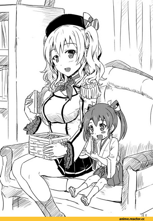 Kashima (Kantai Collection), Kantai Collection, Zuikaku (Kantai Collection), sakimiya (inschool), Monochrome (Anime), Anime Art, Anime