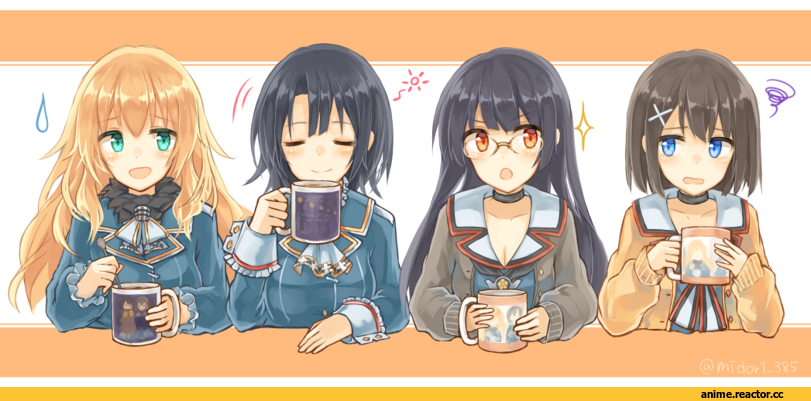 midori miyako, Atago (Kantai Collection), Kantai Collection, Takao (Kantai Collection), Maya (Kantai Collection), Choukai (Kantai Collection), Anime