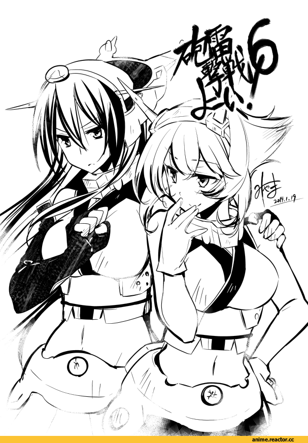 myama, Anime Art, Nagato (Kantai Collection), Kantai Collection, Mutsu, Monochrome (Anime), Anime