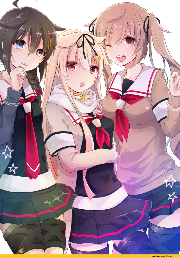 Kantai Collection, Murasame (Kantai Collection), Shigure (Kantai Collection), Yuudachi, Anime Art, minami noriko, Anime