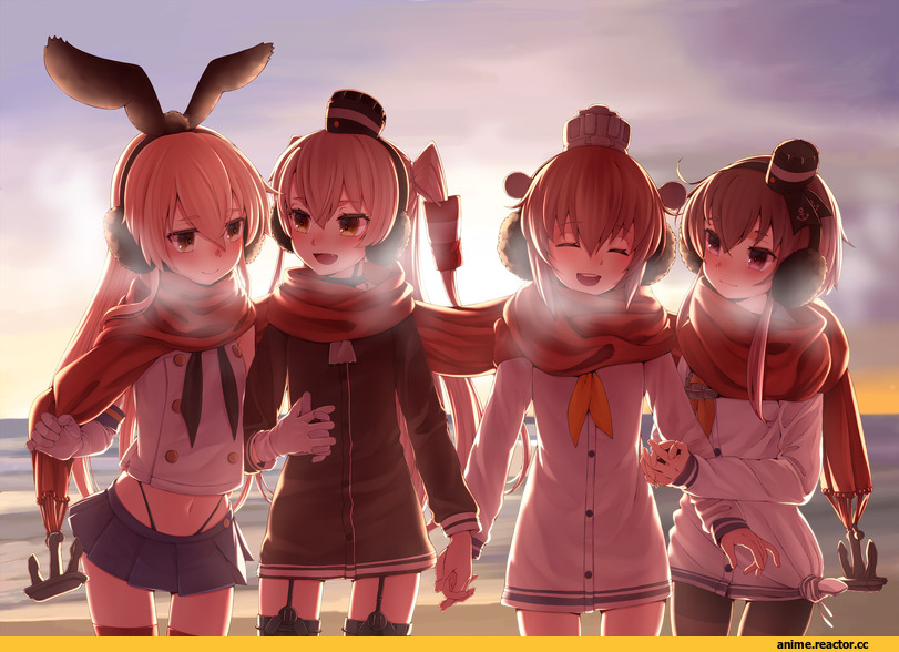 Amatsukaze (Kantai Collection), Kantai Collection, Shimakaze, Yukikaze, Tokitsukaze (Kantai Collection), mocha, Anime