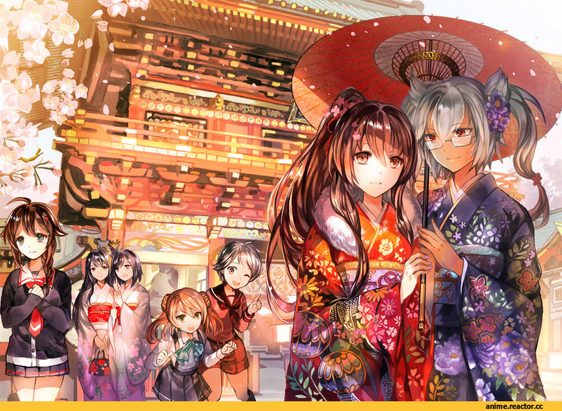 Yamato (Kantai Collection), Kantai Collection, Musashi (Kantai Collection), Fusou, Yamashiro, Mogami (Kantai Collection), Shigure (Kantai Collection), Michishio (Kantai Collection), rioka (southern blue sky), Anime