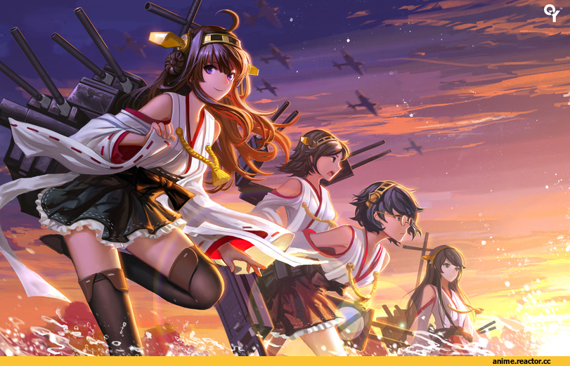 Haruna (Kantai Collection), Kantai Collection, hiei (kantai collection), Kirishima (Kantai Collection), Kongou (Kantai Collection), liangxing, Anime