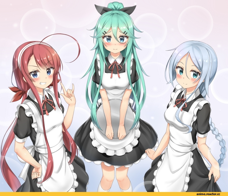 Kawakaze (Kantai Collection), Kantai Collection, Umikaze (Kantai Collection), Yamakaze (Kantai Collection), nedia r, Maid, Anime