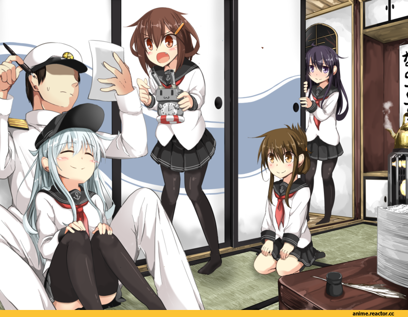 hako roku, Anime Art, Hibiki (Kantai Collection), Kantai Collection, Akatsuki, Ikazuchi, Inazuma (Kantai Collection), Admiral (Kantai Collection), Anime