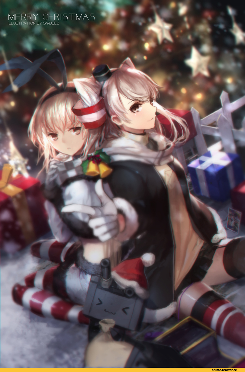 Swd3e2, Anime Art, Amatsukaze (Kantai Collection), Kantai Collection, shimakaze (kantai collection), Anime Christmas, Anime