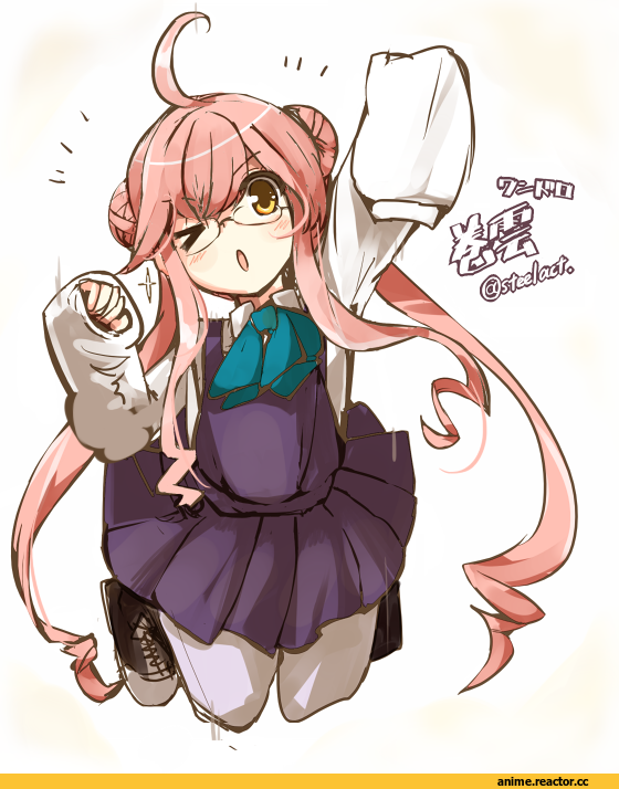 Makigumo, Kantai Collection, Anime Art, maszom, Megane, Anime
