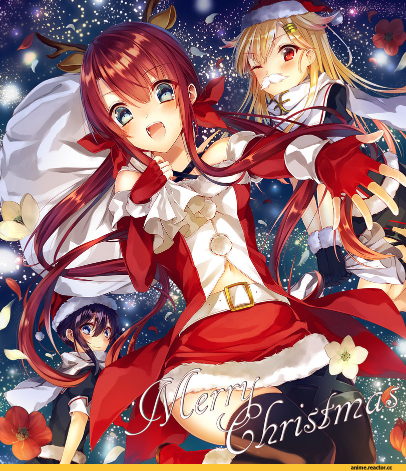 saijou yukina, Kawakaze (Kantai Collection), Kantai Collection, yuudachi (kantai collection), Shigure (Kantai Collection), Anime Christmas, Anime