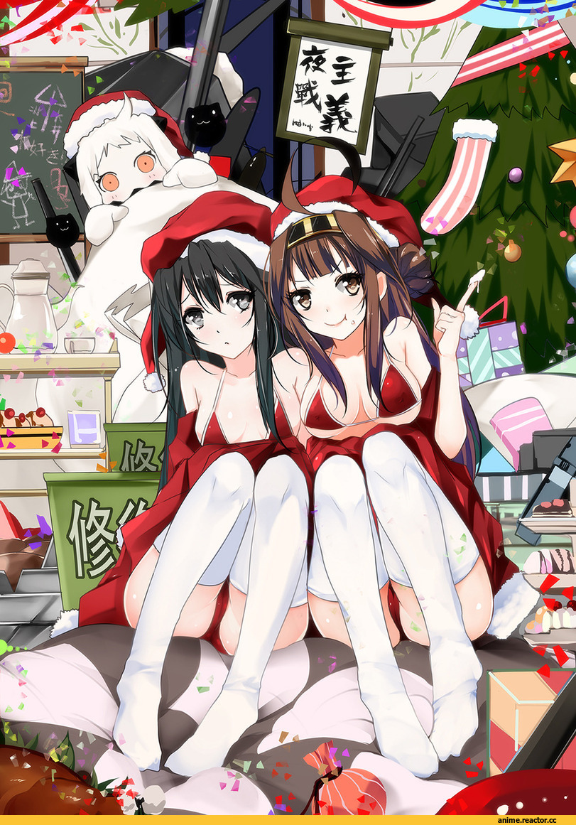 Kongou (Kantai Collection), Kantai Collection, Haruna (Kantai Collection), Northern Ocean Hime, Anime Art, bba1985, Anime Christmas, Anime Ero, Anime