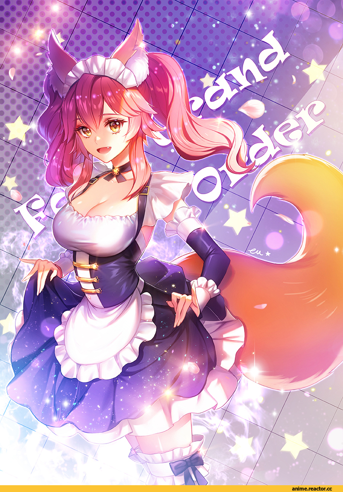 eu (euspia), Caster (Fate/Extra), Fate/Extra, Fate (series), Kitsune, Animal Ears, Maid, Anime