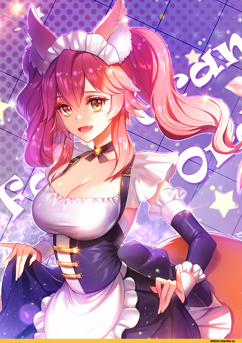 eu (euspia), Caster (Fate/Extra), Fate/Extra, Fate (series), Kitsune, Animal Ears, Maid, Anime