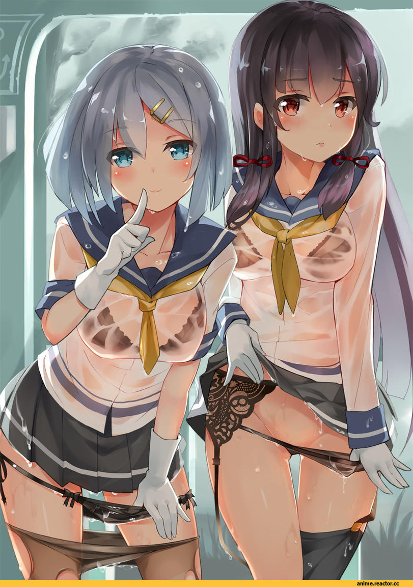 Isokaze (Kantai Collection), Kantai Collection, Hamakaze (Kantai Collection), Anime Adult pantsu, Anime Ero, mono (sunegey), Anime Adult Wet, Anime Ero Swim, Anime