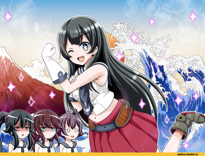 tk8d32, Agano, Kantai Collection, Noshiro, Sakawa (Kantai Collection), Yahagi, Anime