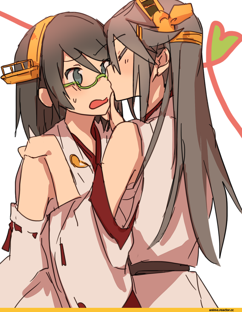 Kirishima (Kantai Collection), Kantai Collection, Haruna (Kantai Collection), rn, Anime Art, Shoujo Ai, Anime
